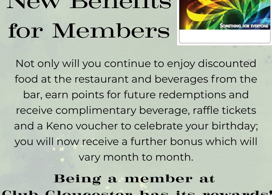 New Benefits for Members